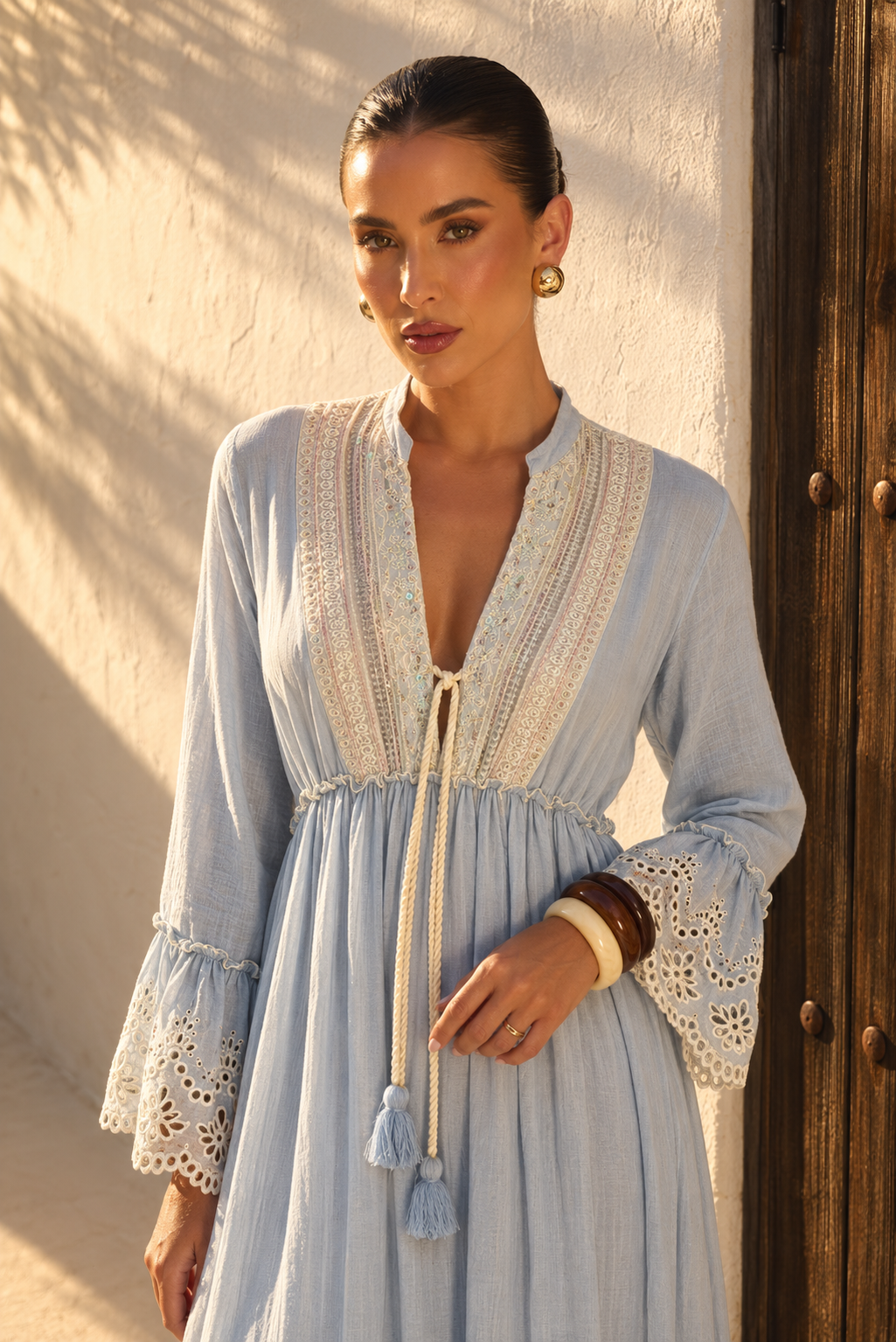 Vestido Maxi Boho con Bordado