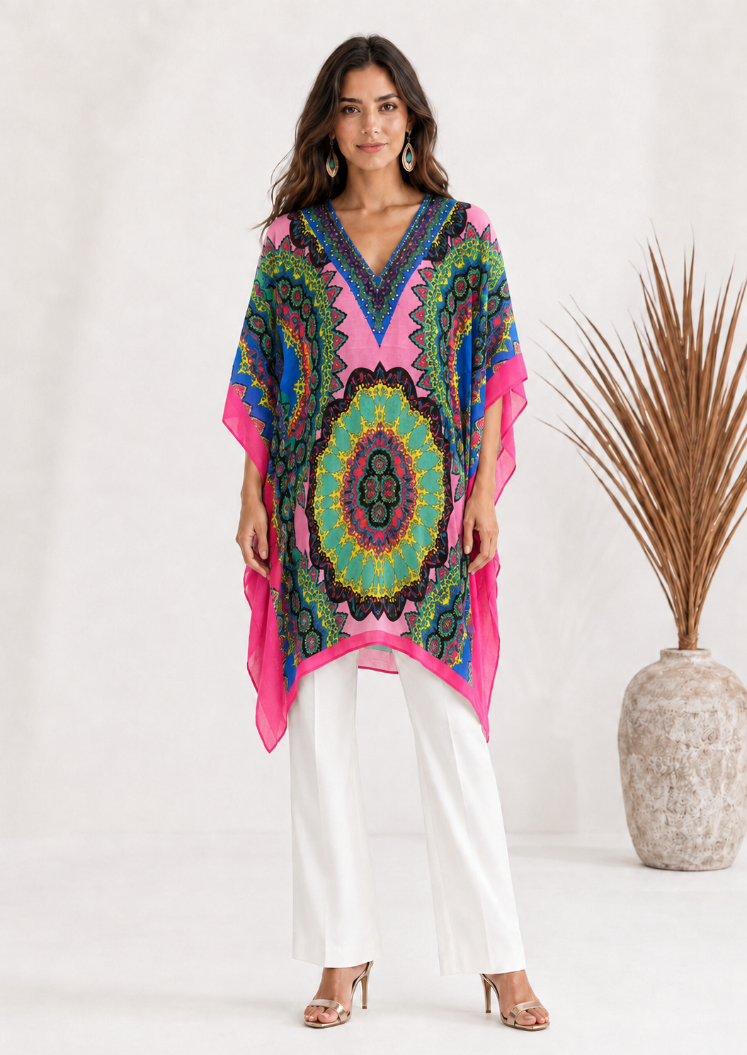 Kaftán Turquoise Mandala Blusa