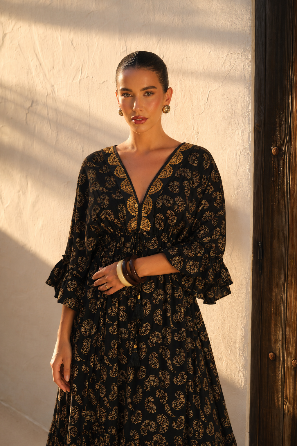 Vestido Zahara Noir Paisley