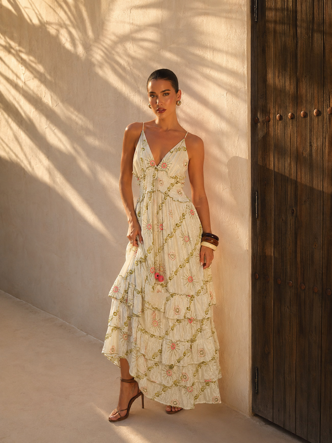 Vestido Largo Blush Garden Tiered