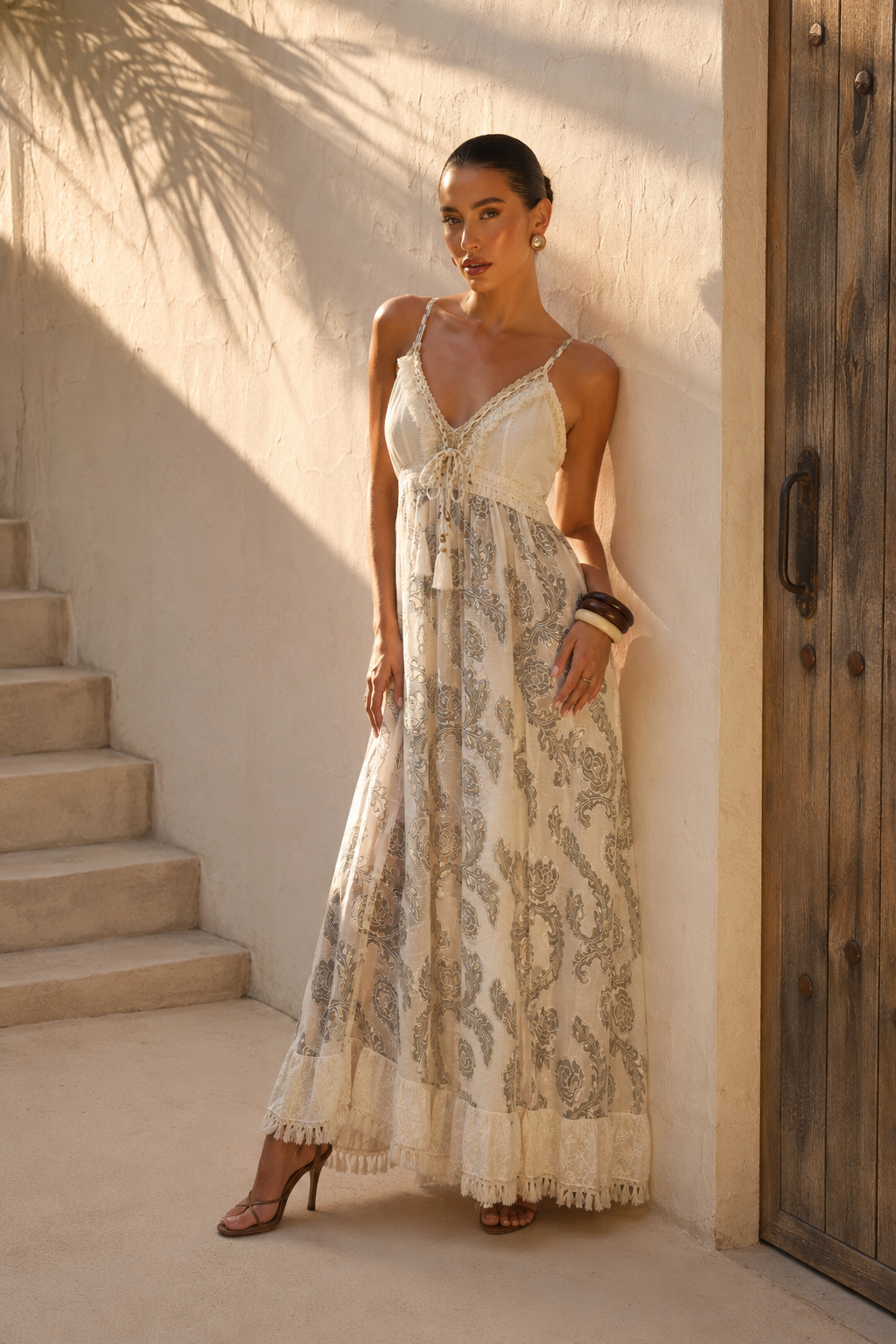 Vestido Midi Ivory Grace Floral