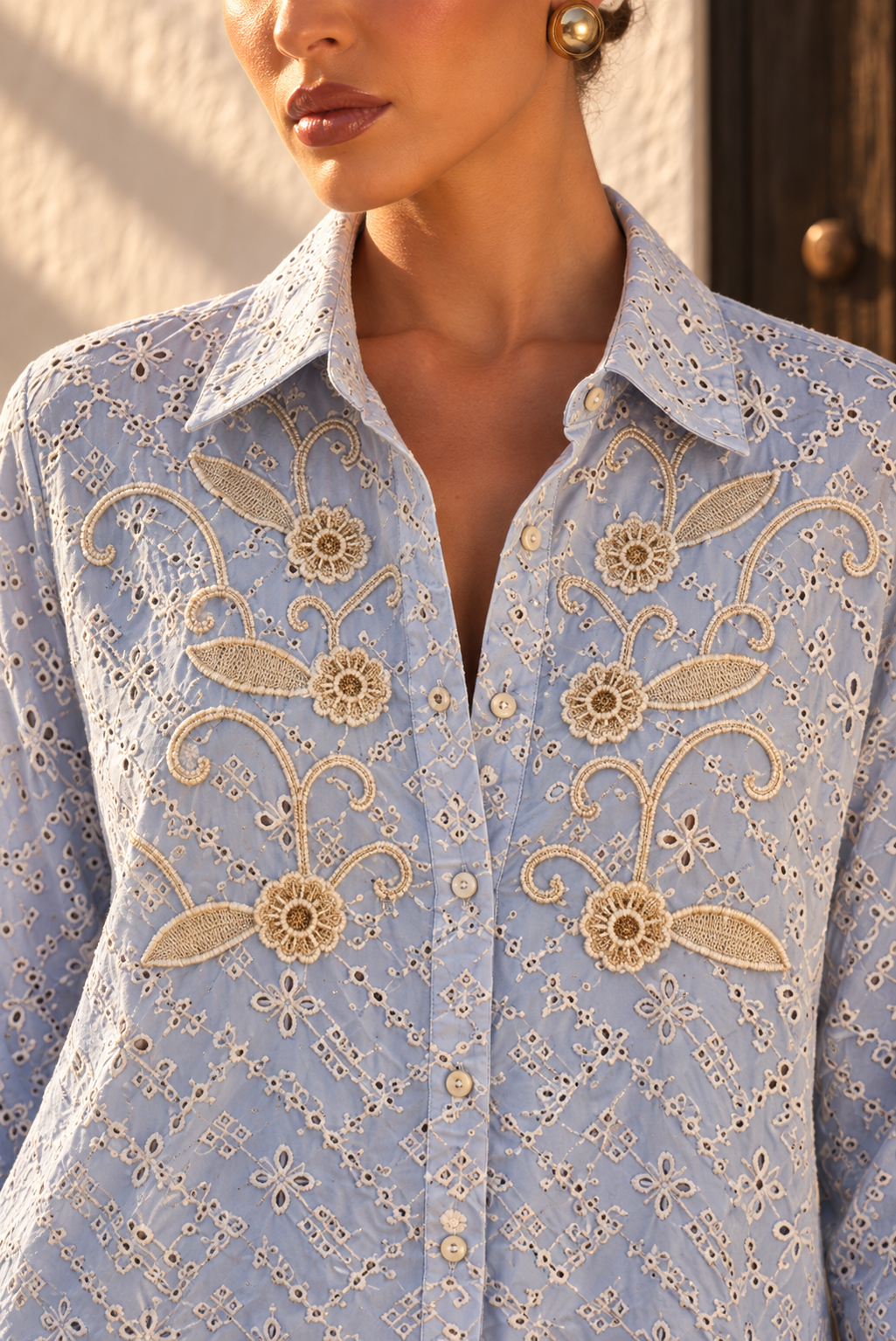 Blusa cielo bordada