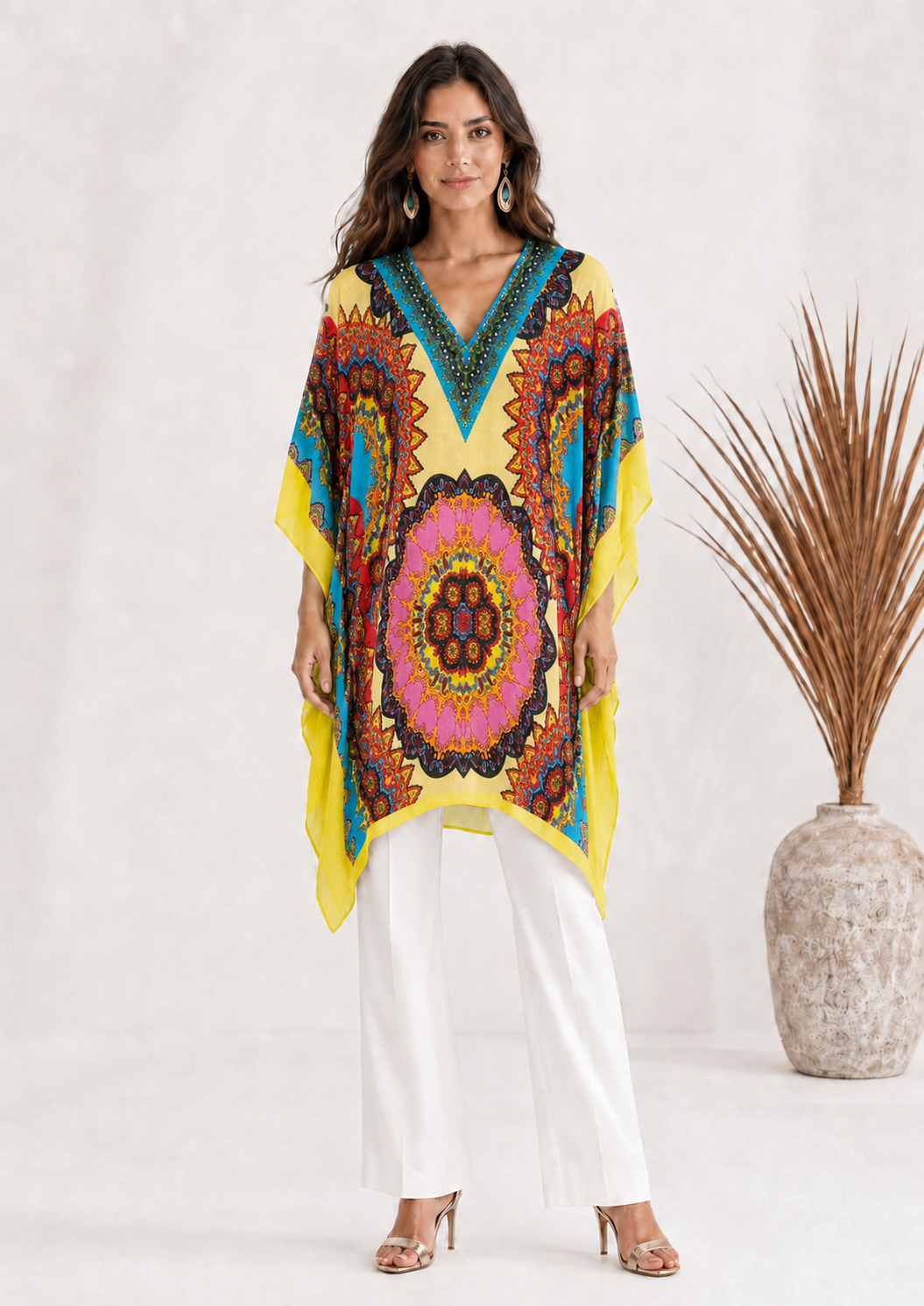 Kaftán Turquoise Mandala Blusa