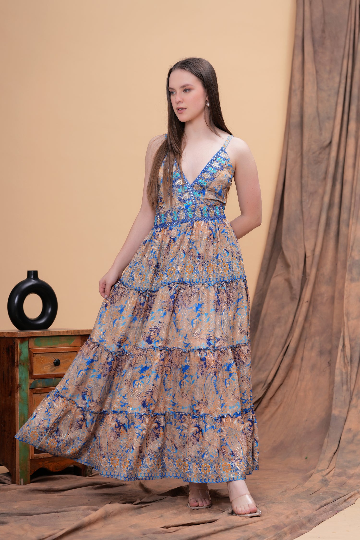 Vestido Maxi Azure Bloom