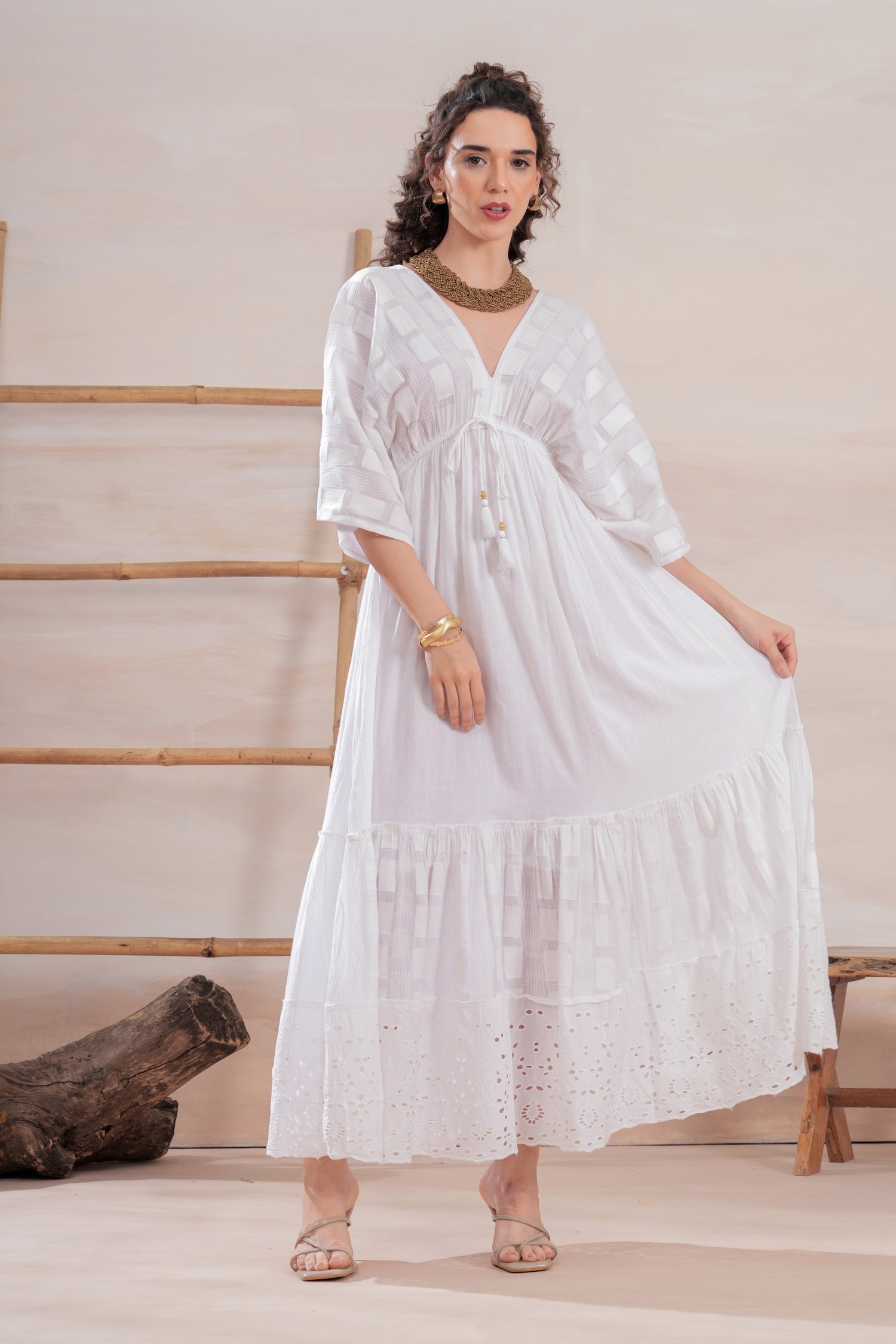 Vestido Midi Blanca Serena