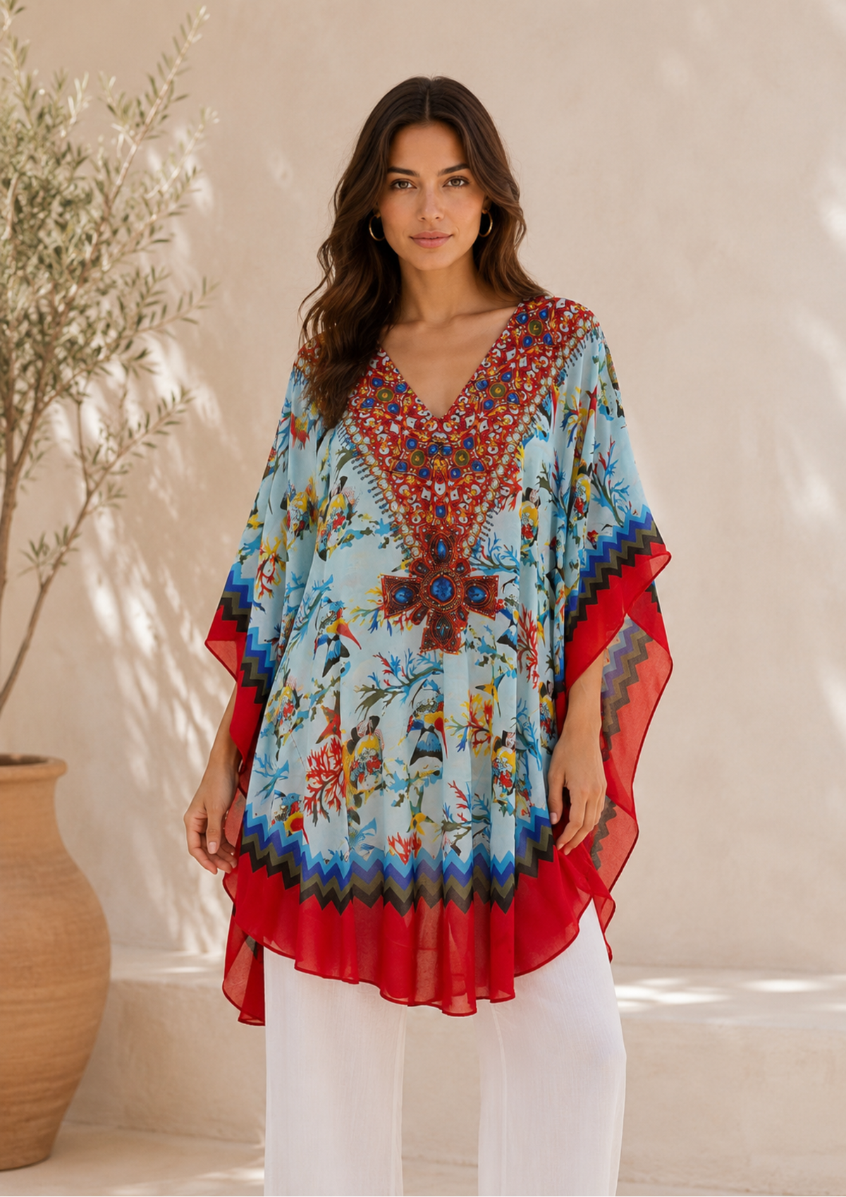 Kaftán Coral Paradise Blusa