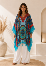 Kaftán Turquoise Mandala Blusa