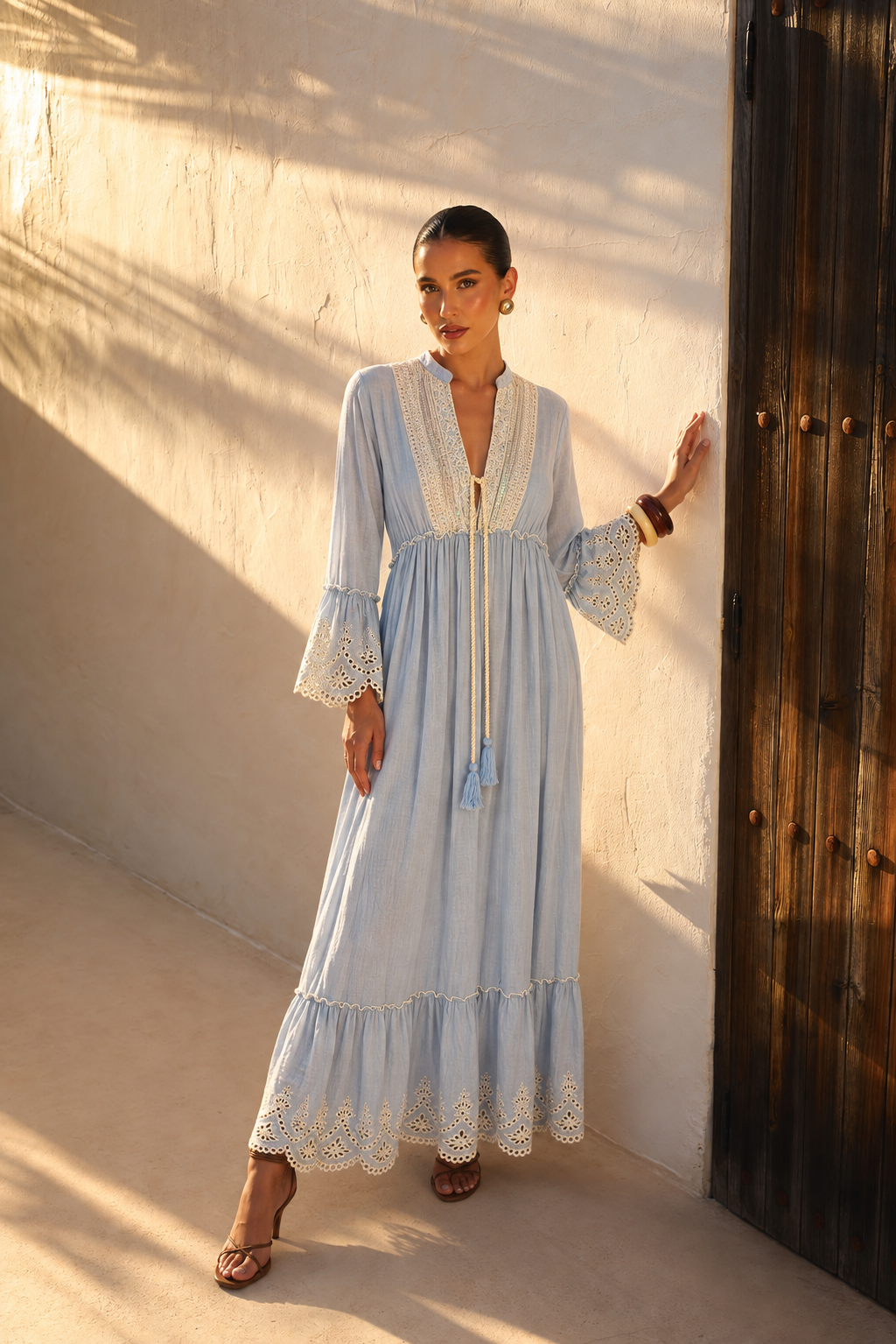Vestido Maxi Boho con Bordado