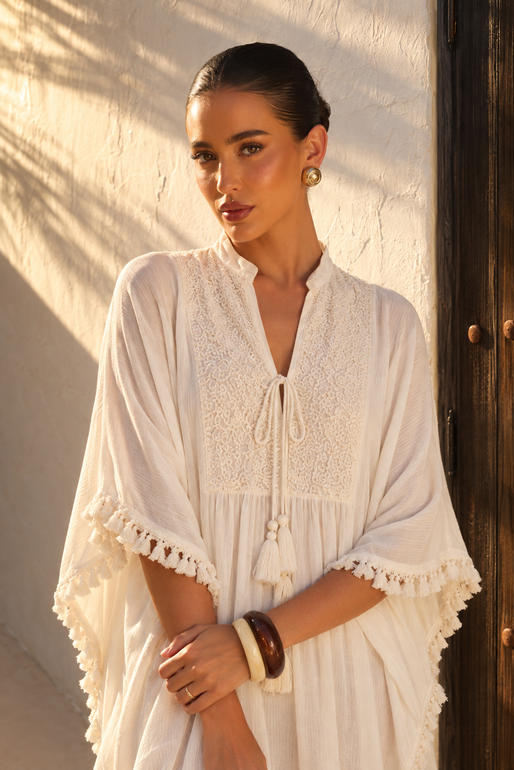 Kaftán Ivory Tassel Boho