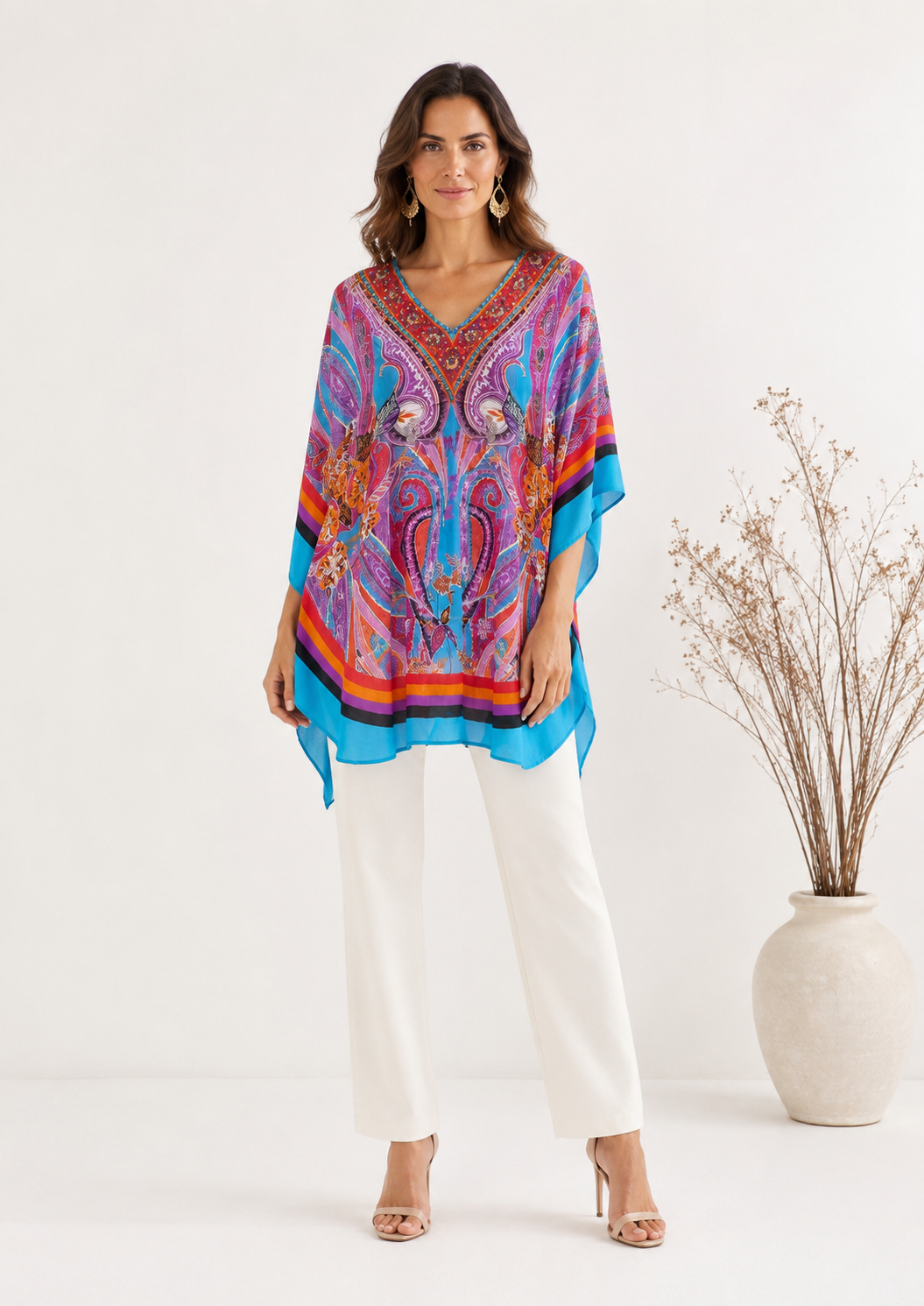 Kaftán Sunset Paisley Blusa | Azul