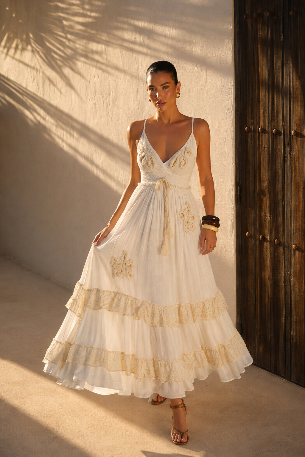 Vestido Elara Ivory Flow