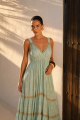 Vestido Midi Mint Golden Boho