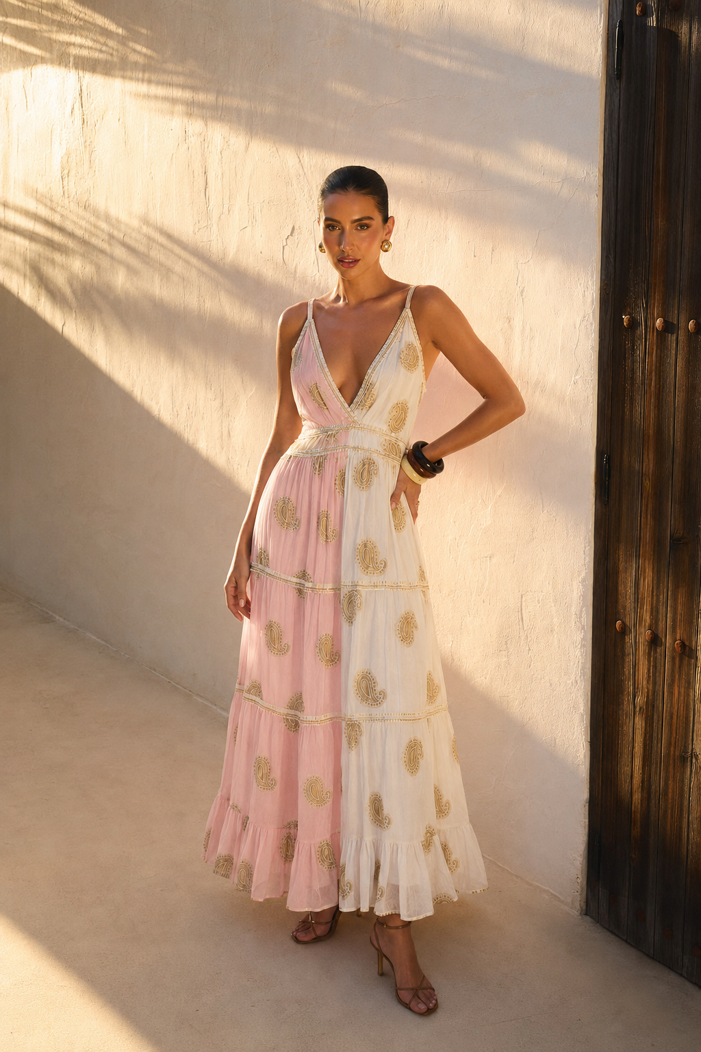 Vestido Largo Celestial Paisley | beige