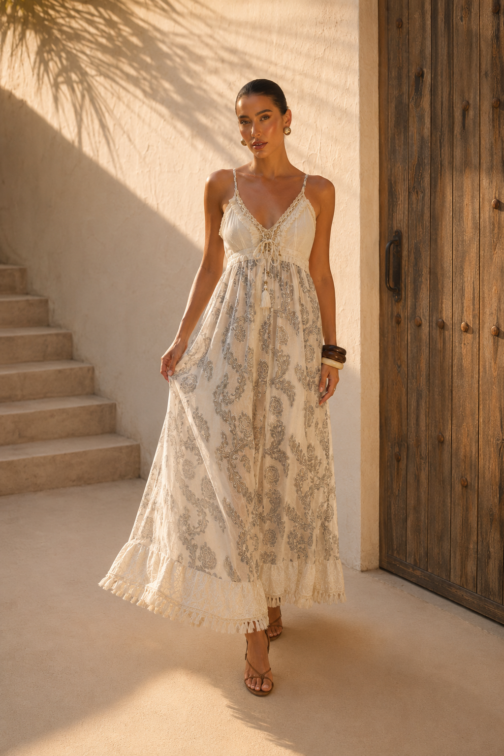 Vestido Midi Ivory Grace Floral