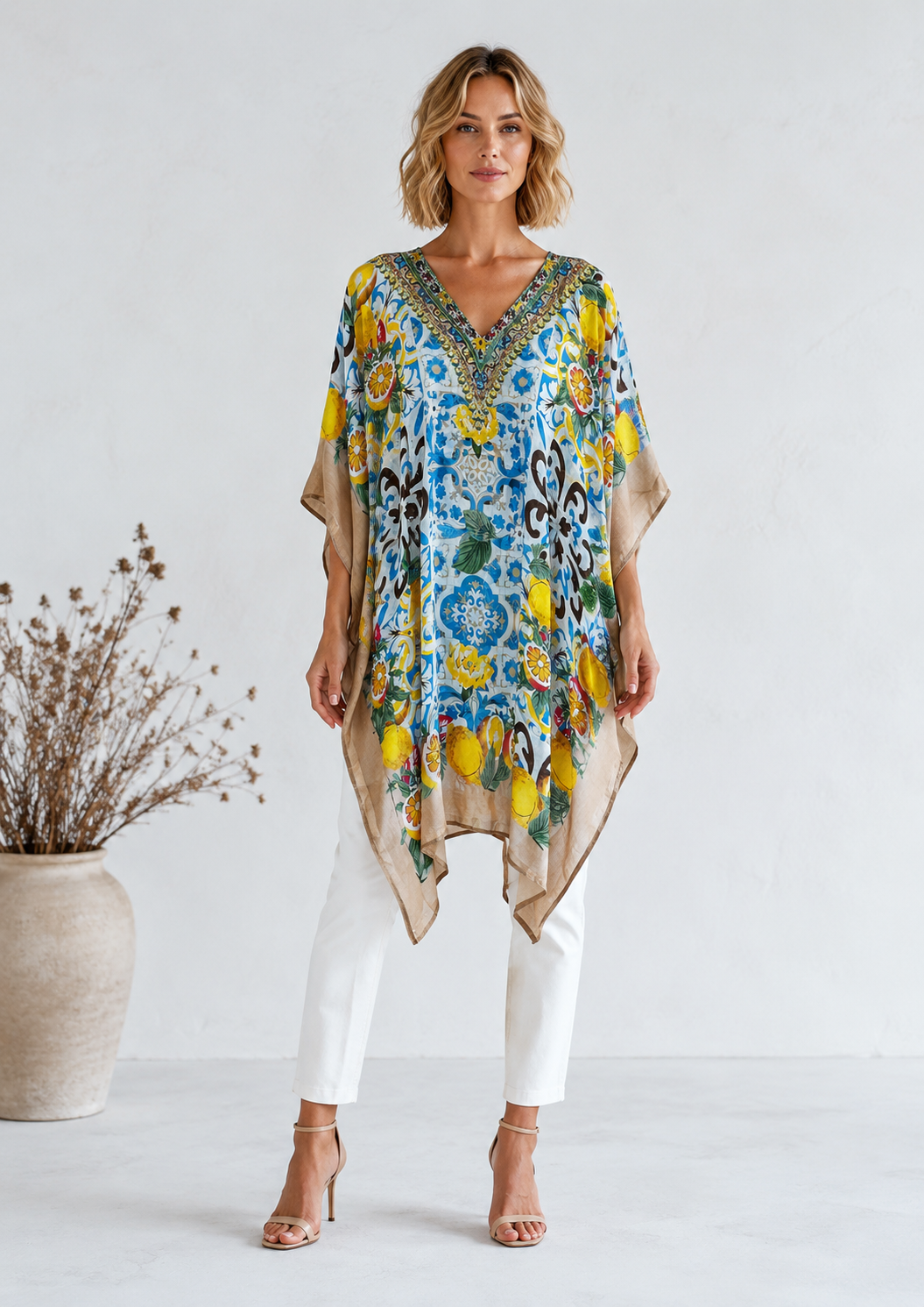 Kaftán Amalfi Lemon Mosaic Blusa