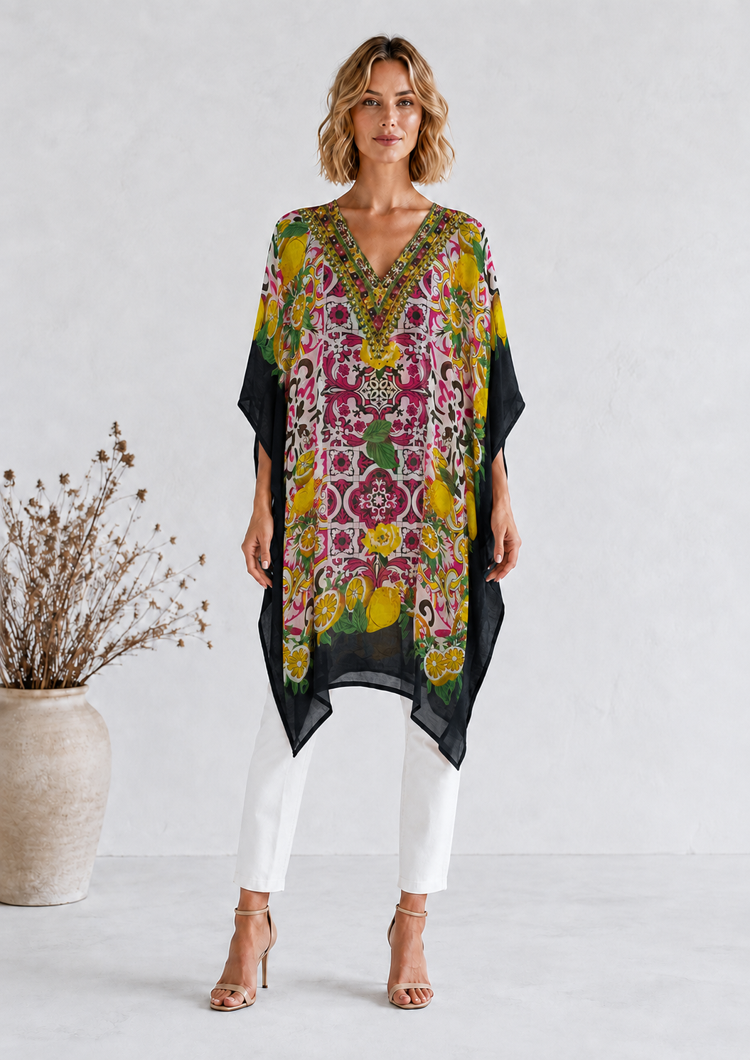Kaftán Amalfi Lemon Mosaic Blusa