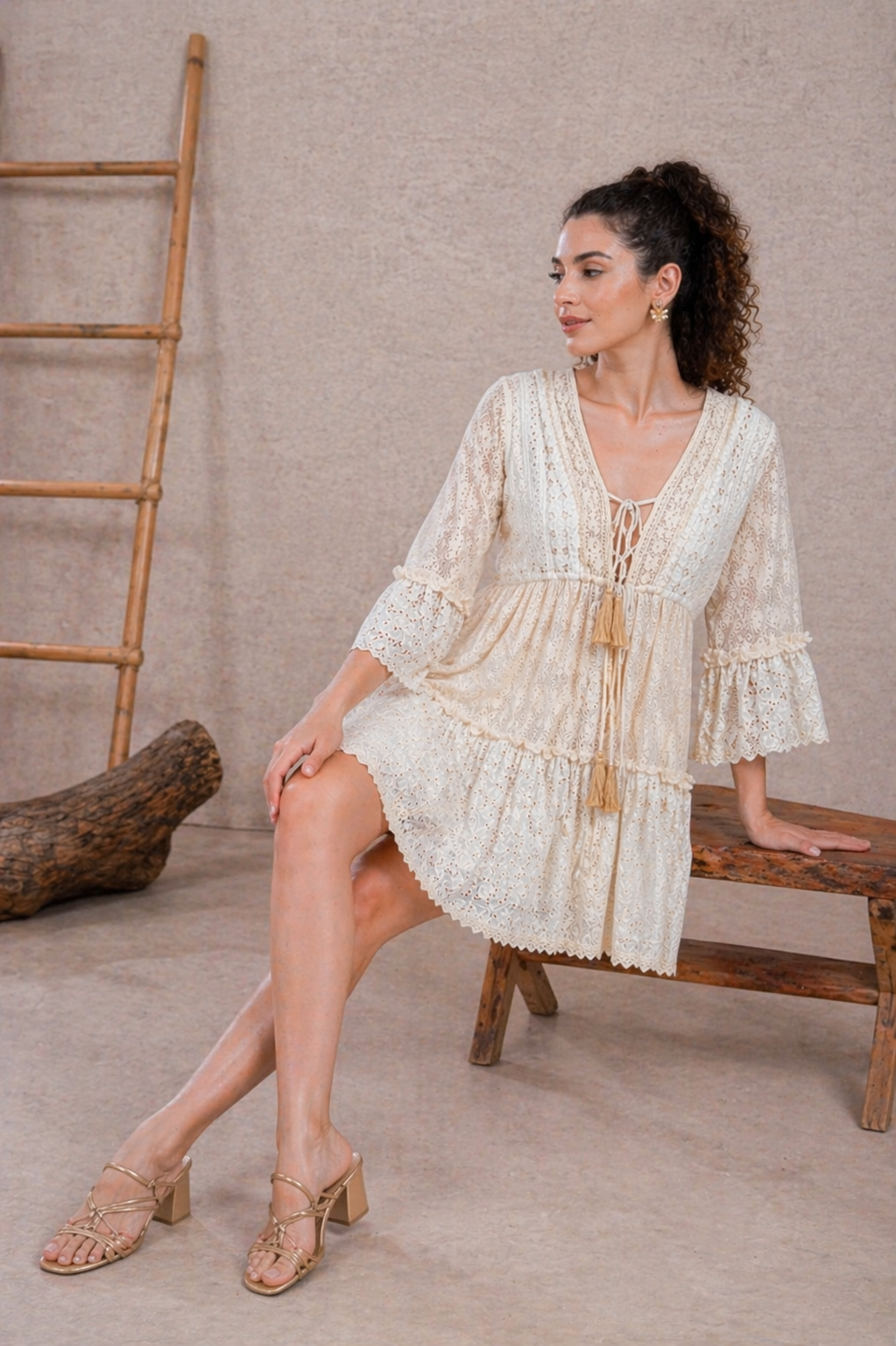 Vestido Encaje Boho Ivory Chic