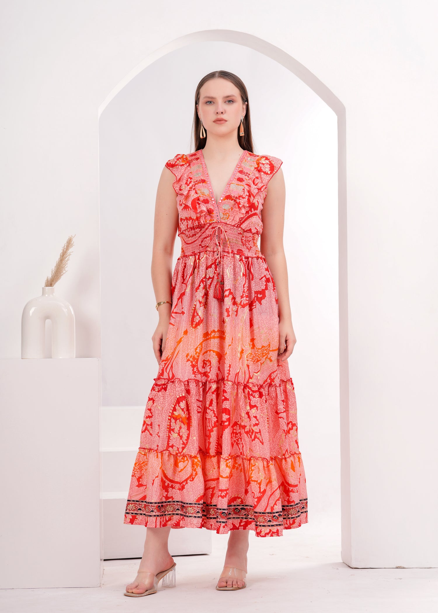 Vestido Largo Boho con Volantes