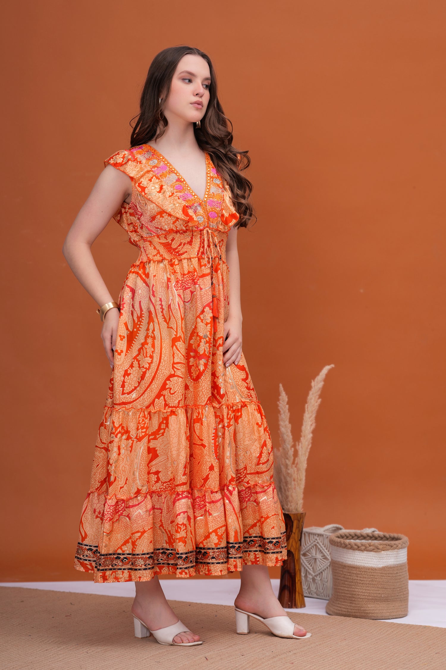 Vestido Largo Boho con Volantes