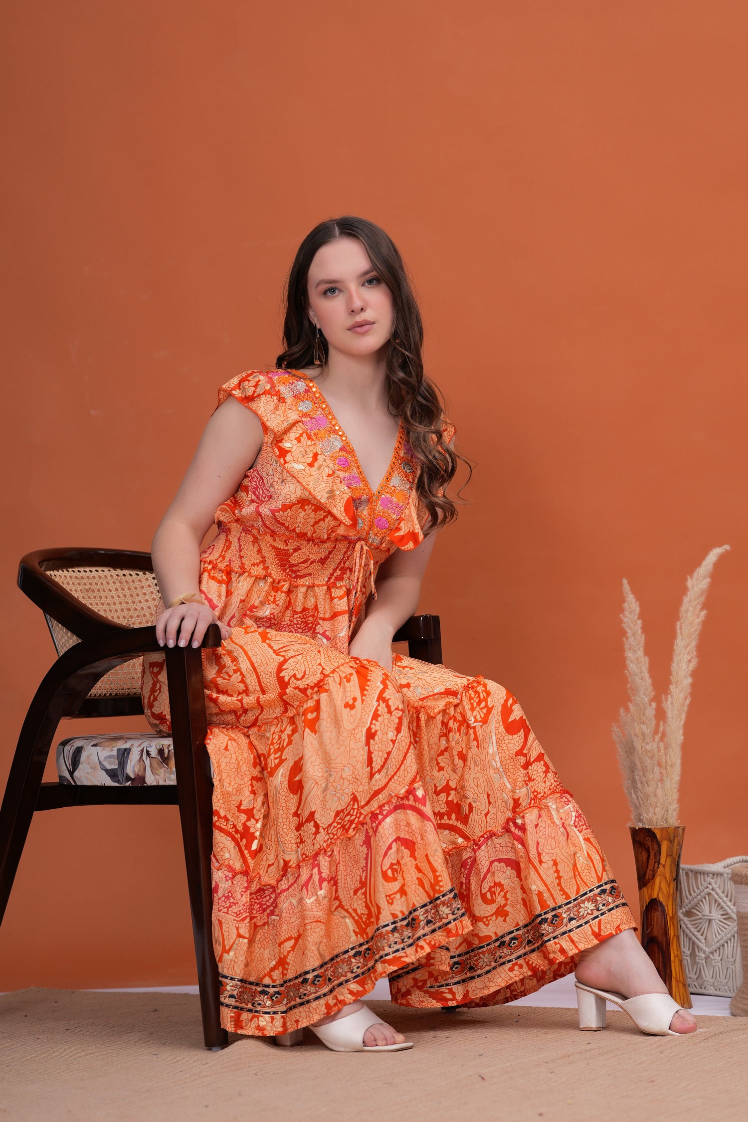 Vestido Largo Boho con Volantes