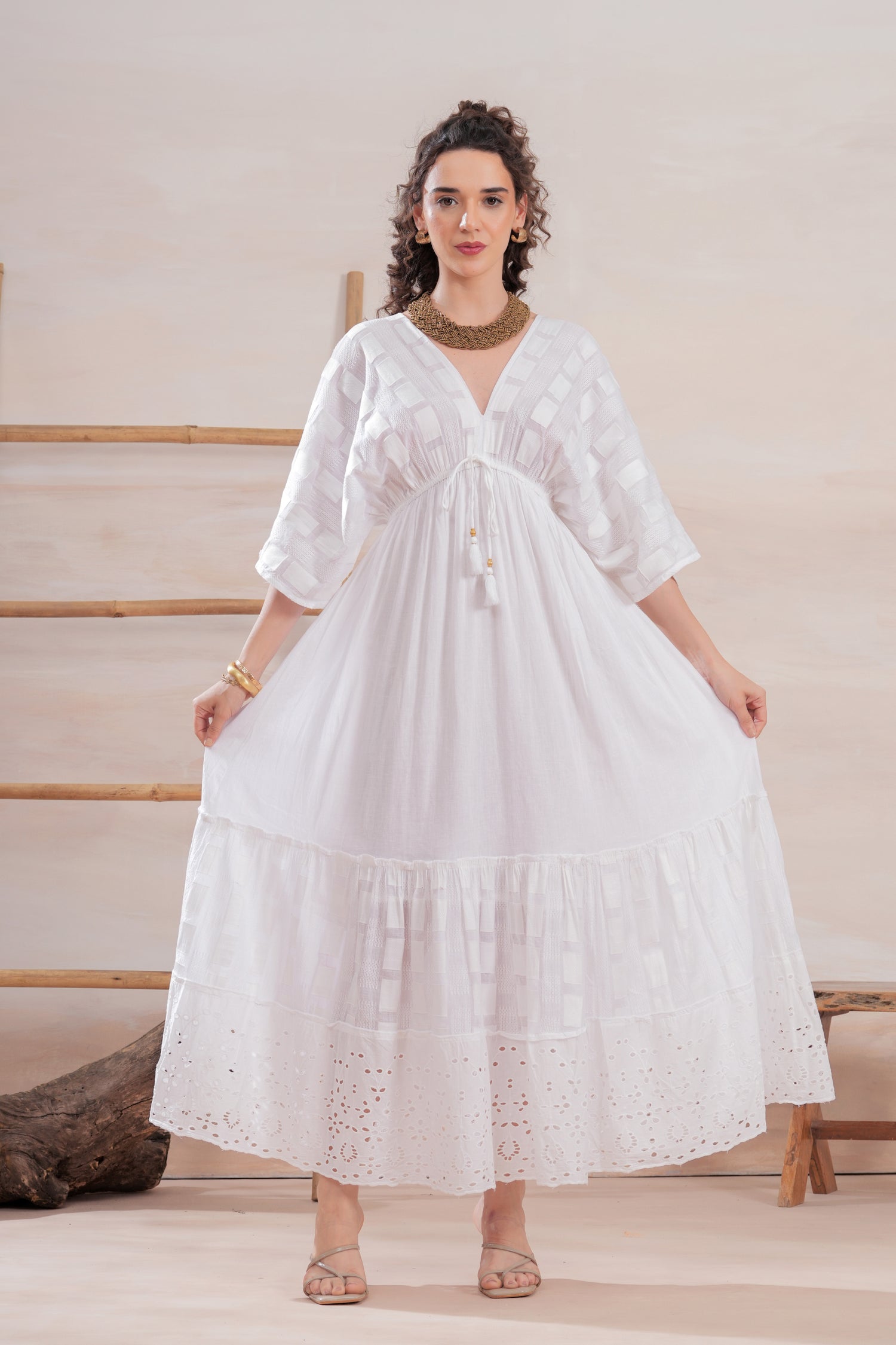Vestido Midi Blanca Serena