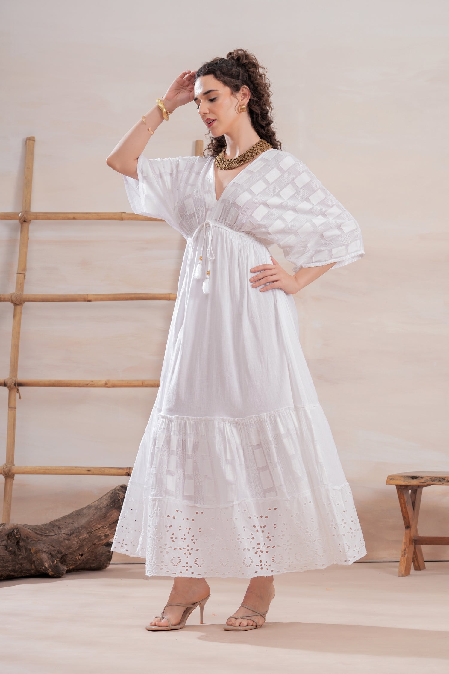 Vestido Midi Blanca Serena