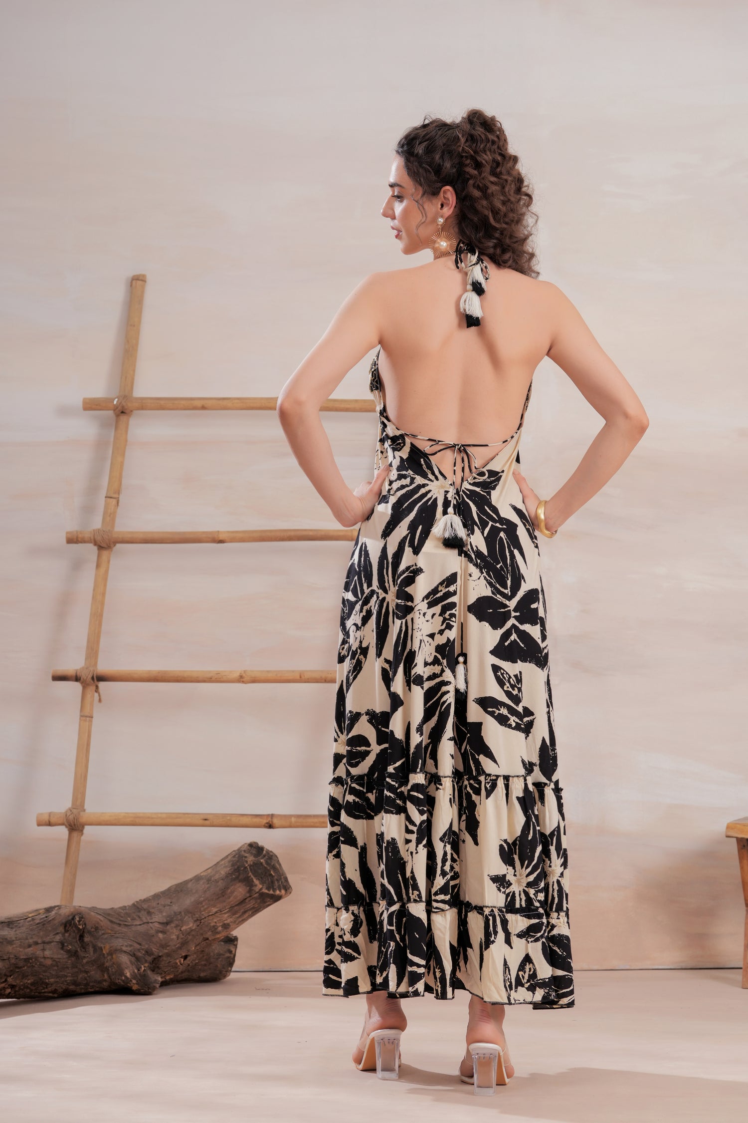 Vestido Largo Halter Floral Eclipse