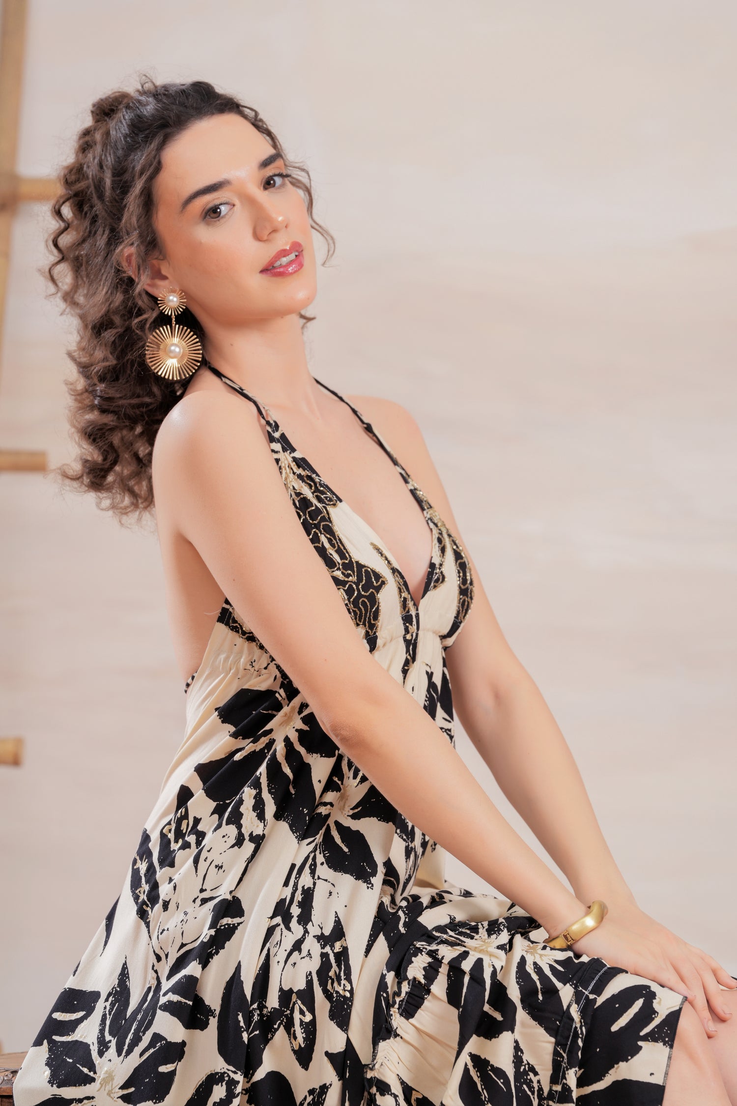 Vestido Largo Halter Floral Eclipse