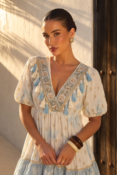 Vestido Corto Nube Boho | celeste-claro