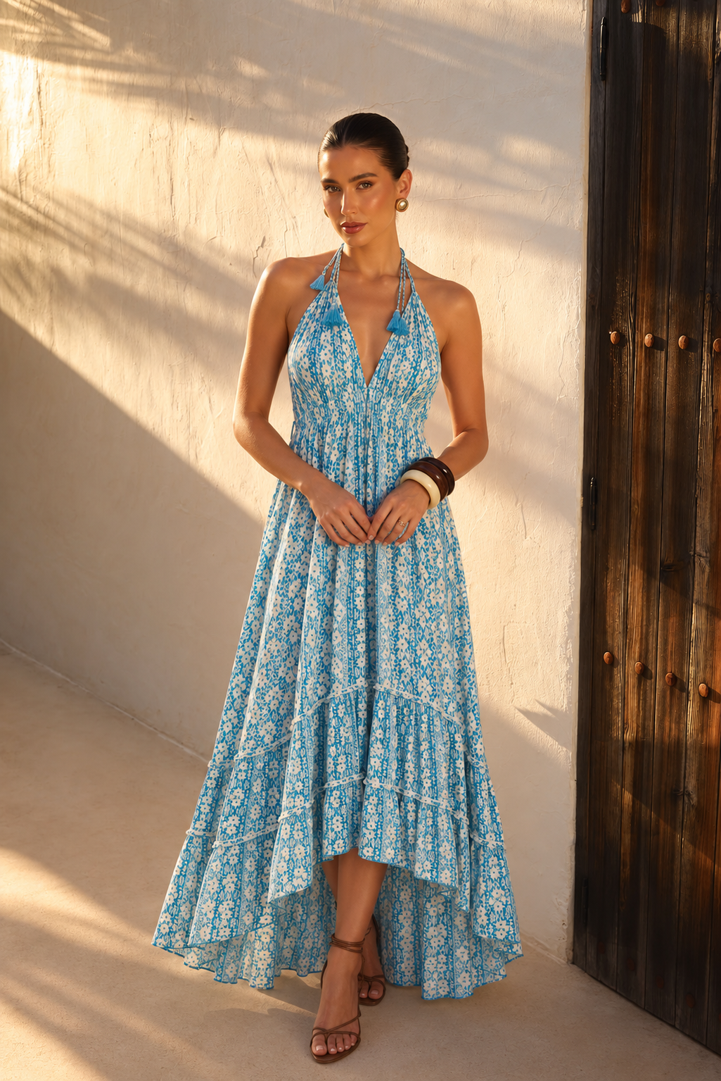Vestido Largo Azure Breeze Halter